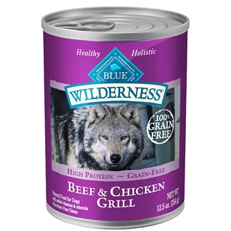 Blue Buffalo Wilderness Natural Adult Wet Dog Food, Beef & Chicken Grill