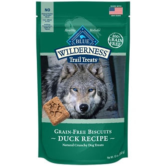 Blue Buffalo Wilderness Trail Treats High Protein Crunchy Dog Treats Biscuits, Duck Recipe
