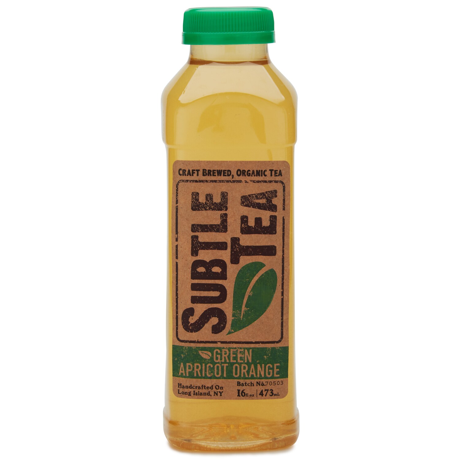 Subtle Tea Craft Brewed Organic Tea, Green Apricot Orange, Plastic Bottle