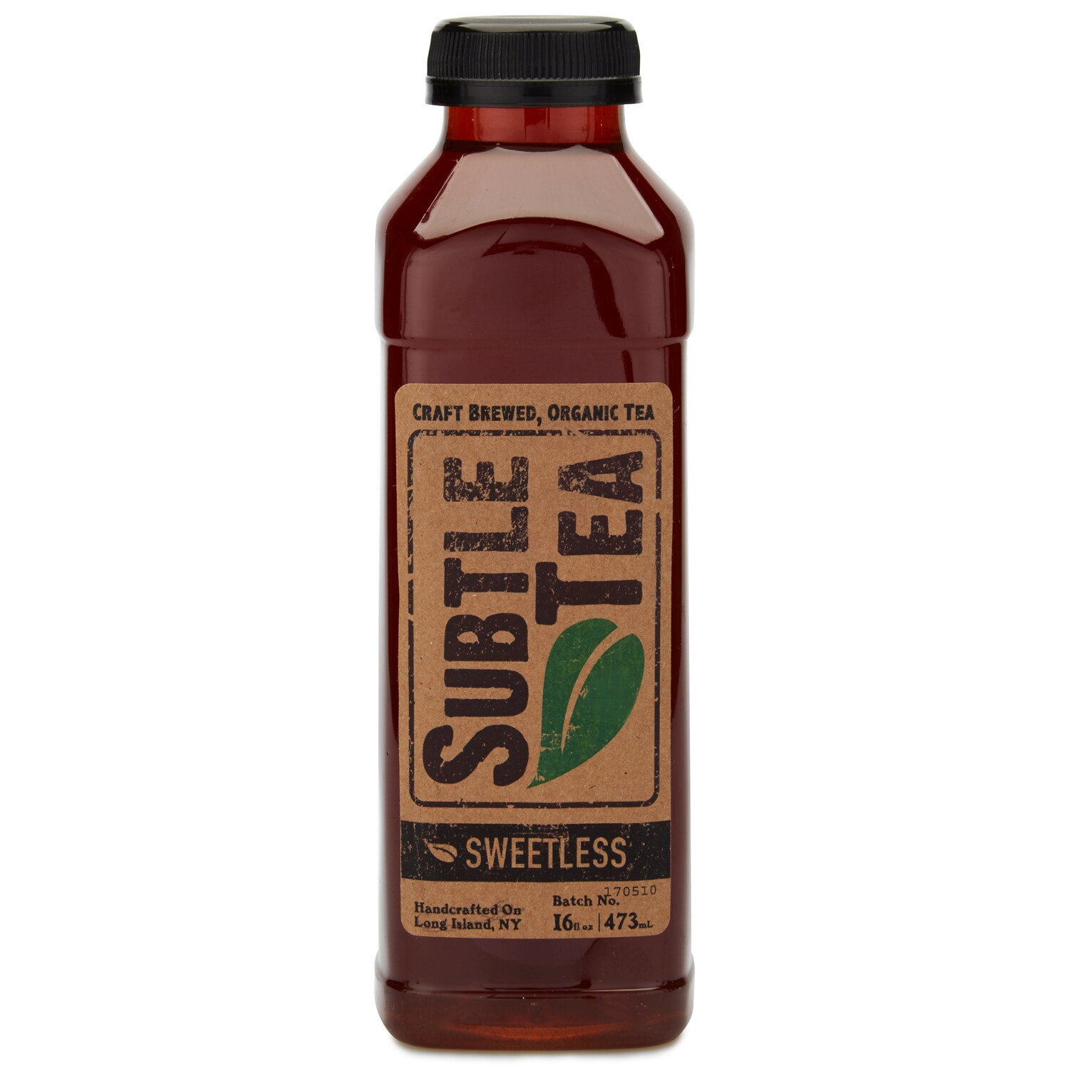 Subtle Tea Craft Brewed Organic Tea, Sweetless, Plastic Bottle