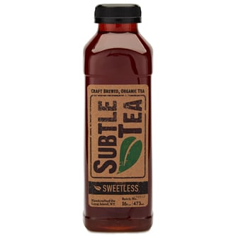 Subtle Tea Craft Brewed Organic Tea, Sweetless, Plastic Bottle