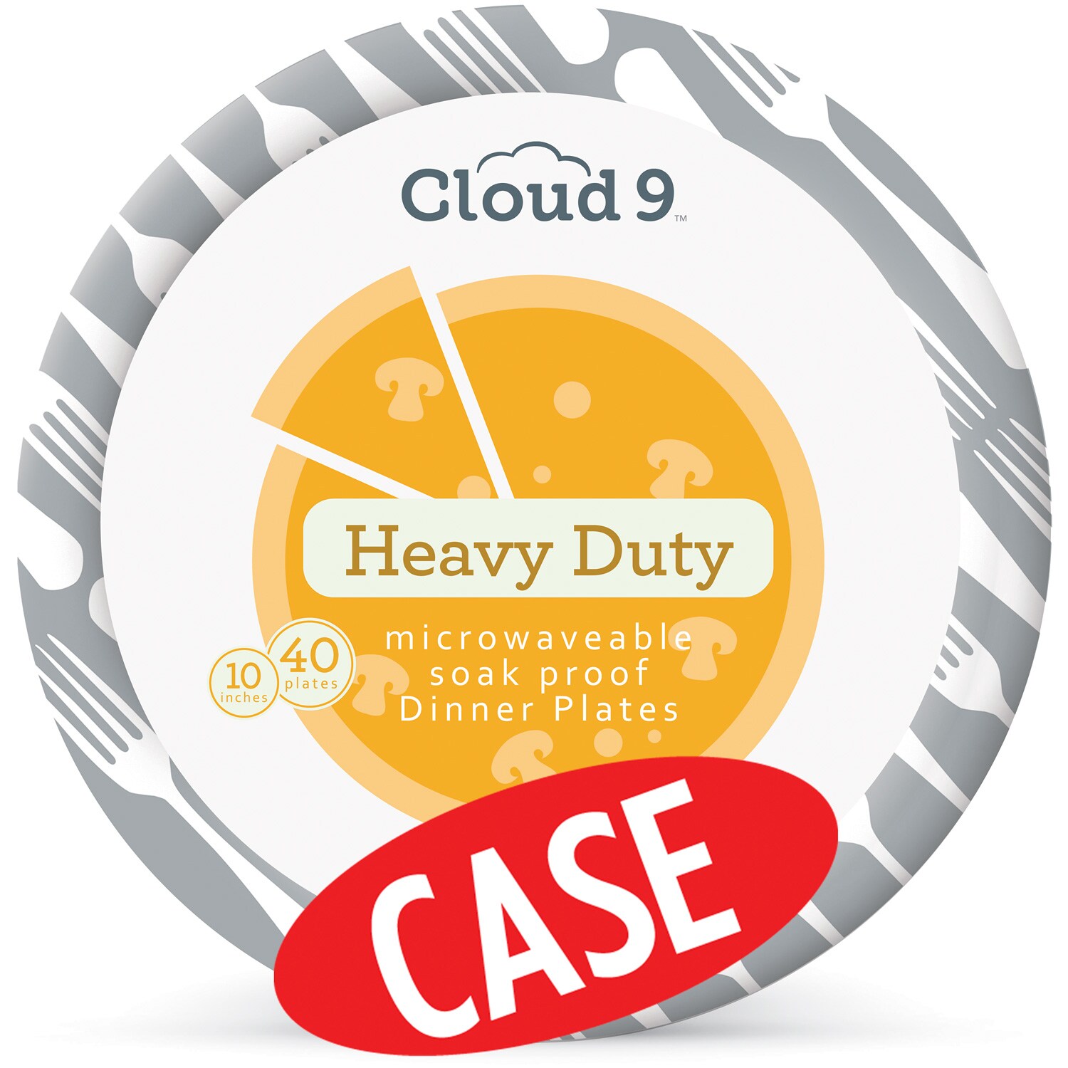 Cloud 9 Heavy Duty Dinner Paper Plates, Case