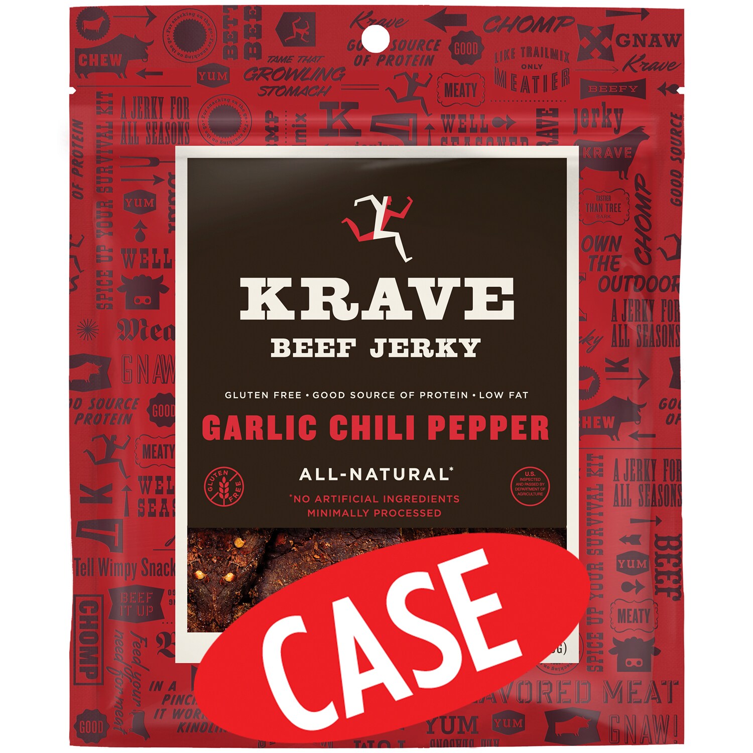 Krave Beef Jerky, Garlic Chili Pepper, Case