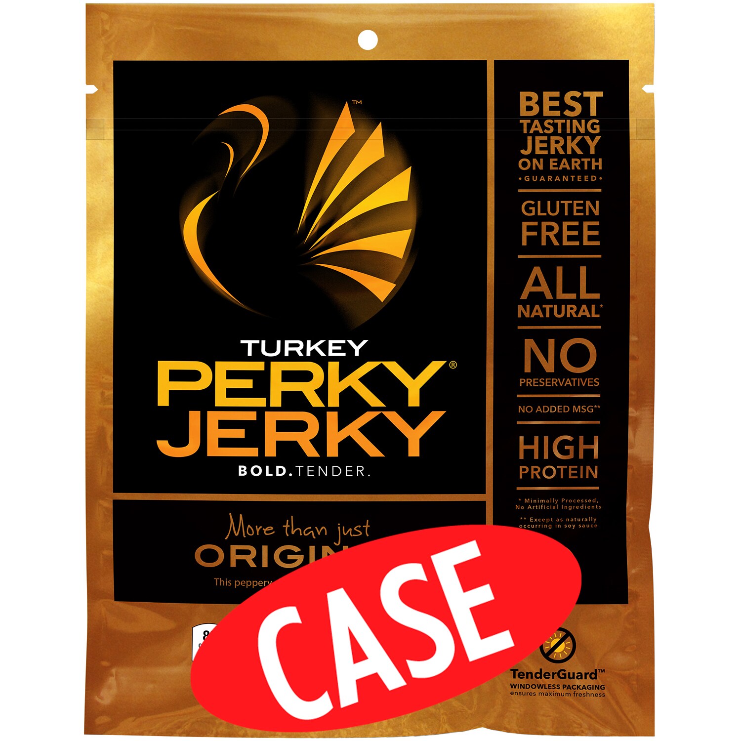 Perky Jerky Turkey Jerky, Original, Case