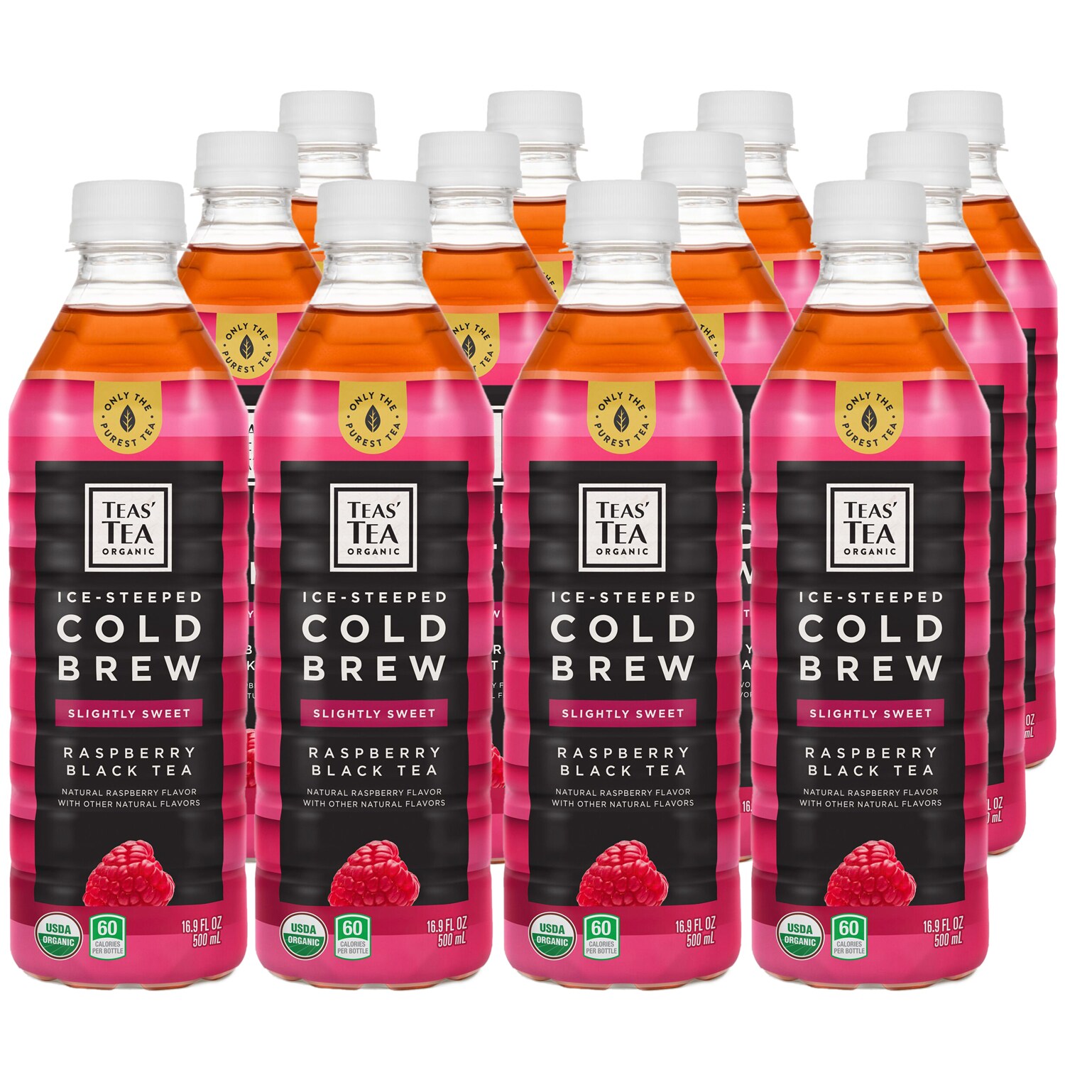 Ito En Teas' Tea Cold Brew Slightly Sweet Raspberry Black Tea, Plastic Bottles