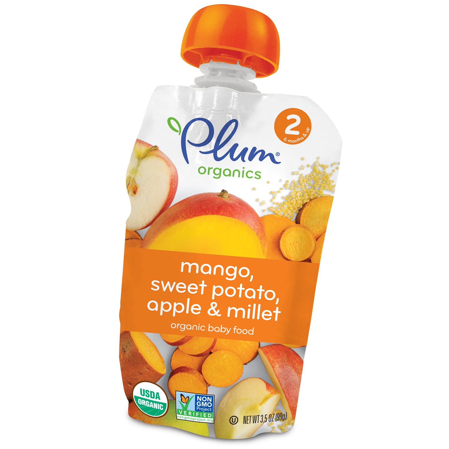 Plum Organics Stage 2 Organic Baby Food, Mango, Sweet Potato, Apple and Millet