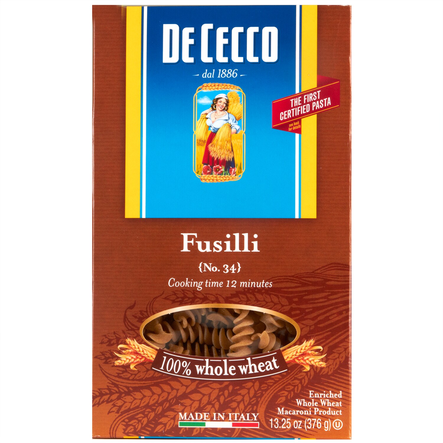 Order De Cecco Whole Wheat Fusilli Fast Delivery