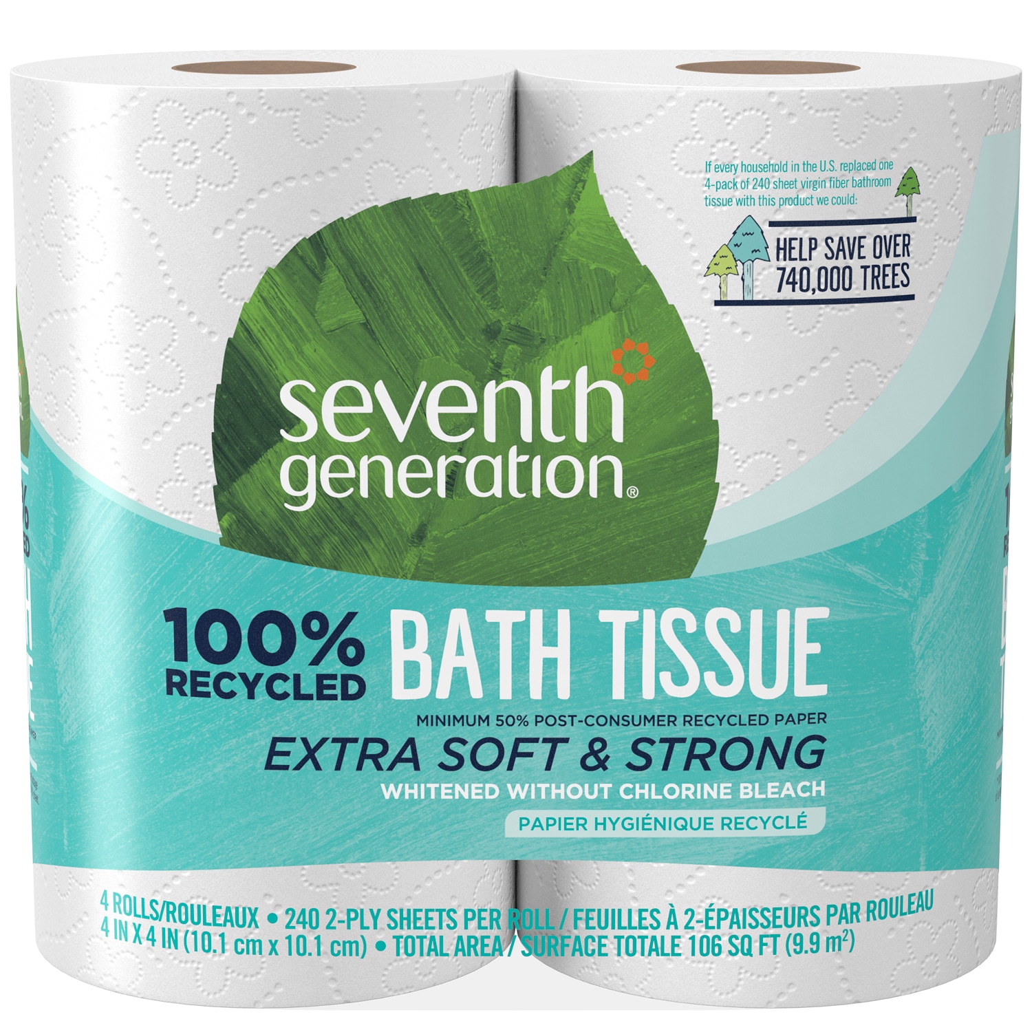 Seventh Generation 100% Recycled Unscented 2-Ply Bathroom Tissue