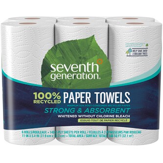 Seventh Generation 100% Recycled Paper Towels, 2-Ply