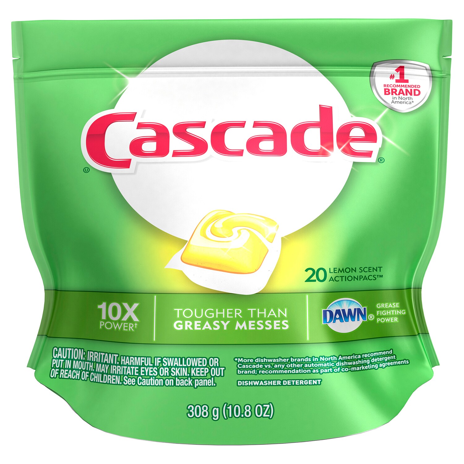 Cascade ActionPacs Dishwasher Detergent, Lemon Scent