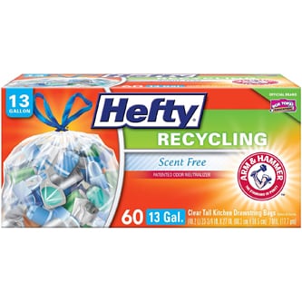 Hefty Recycling Clear Tall Kitchen Bags, 13 Gallon