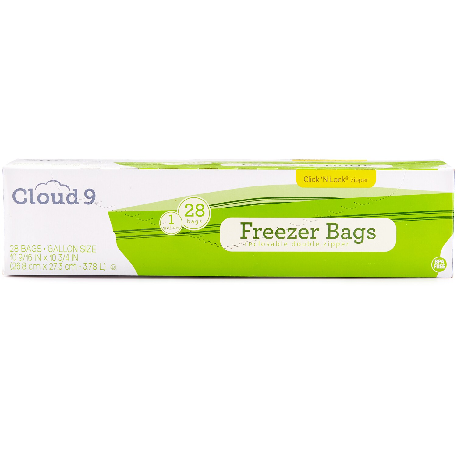 Cloud 9 Double Zipper Heavy Duty Freezer Bags, 1 Gallon