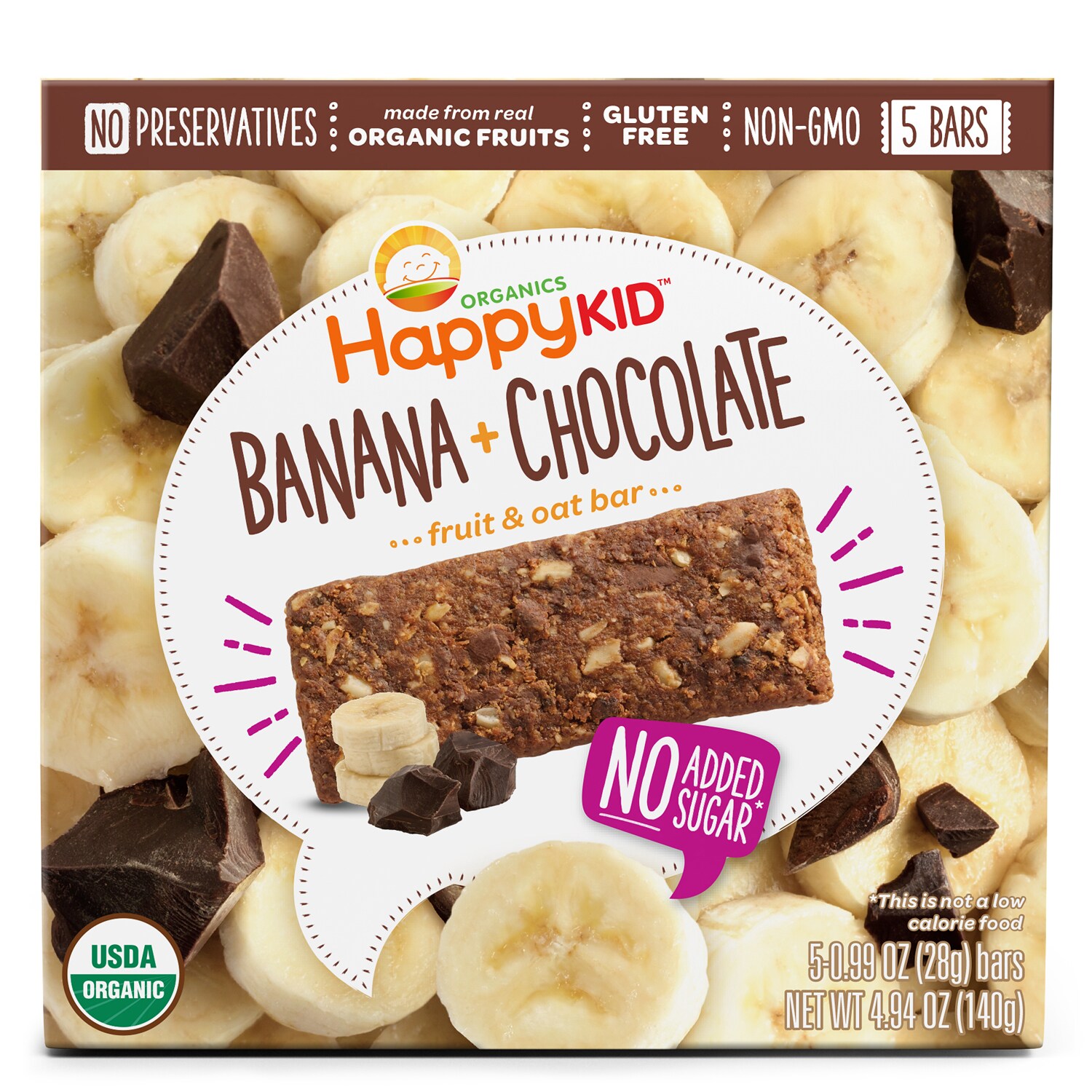 Happy Family Happy Kid Organic Fruit & Oat Bar, Banana + Chocolate