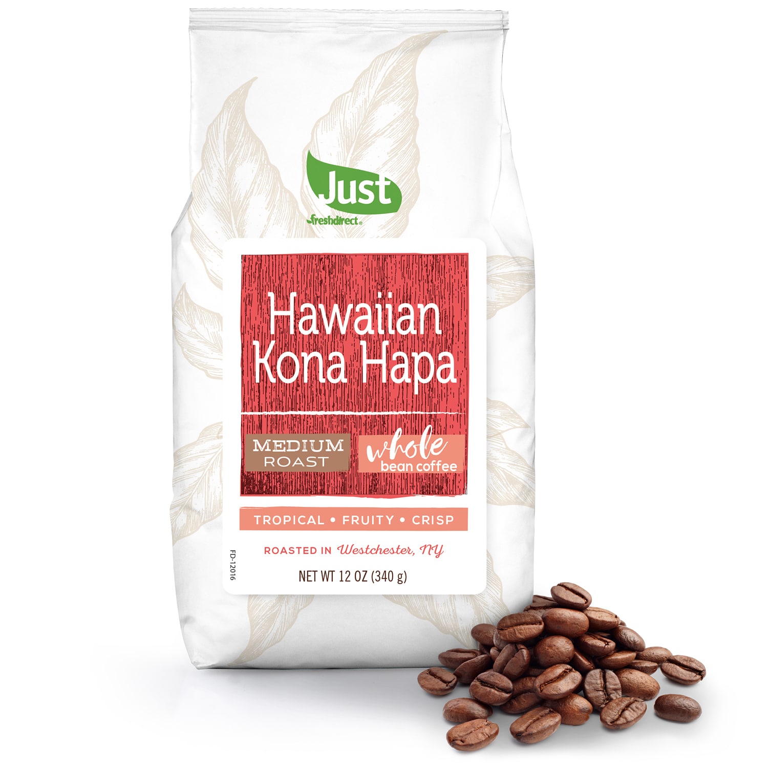 Just FreshDirect Whole Bean Coffee, Hawaiian Kona Hapa , image 1 of 2 slides
