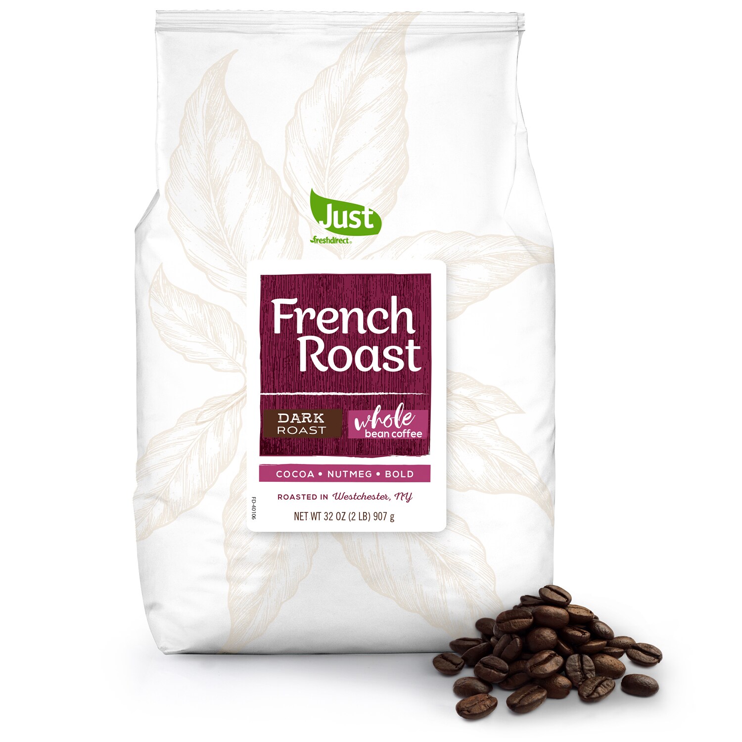 Just FreshDirect Whole Bean Coffee, French Roast 