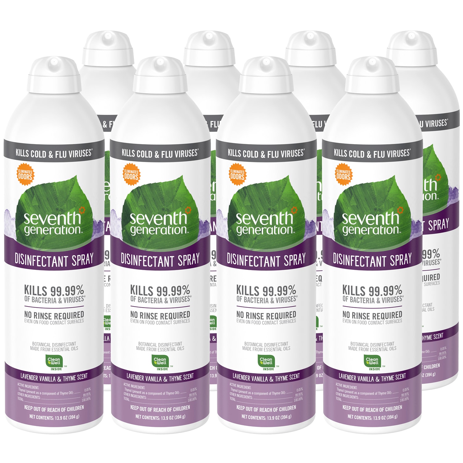 Seventh Generation Disinfectant Spray, Lavender Vanilla & Thyme, Case