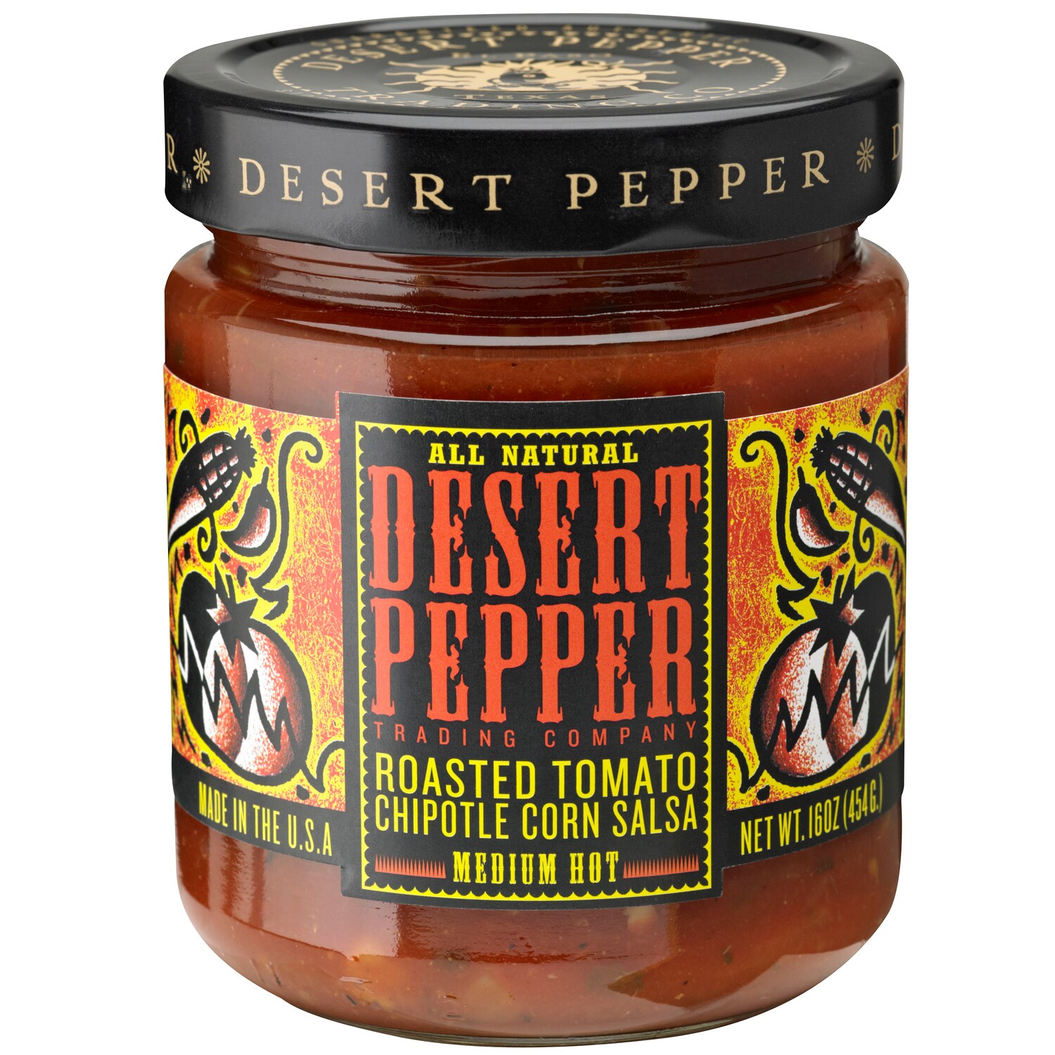 Desert Pepper Roasted Tomato Chipotle Corn Salsa, Medium Hot