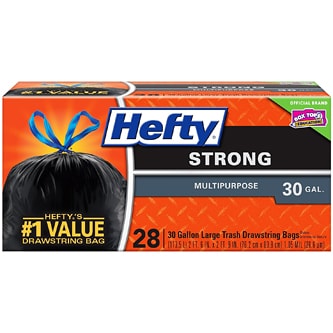 Hefty Cinch Sak Drawstring Trash Bags, 30 Gallon