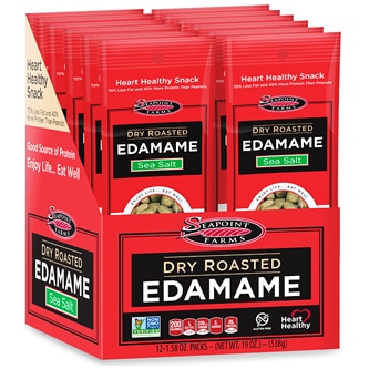Seapoint Farms Dry Roasted Edamame Snack Packs, Sea Salt