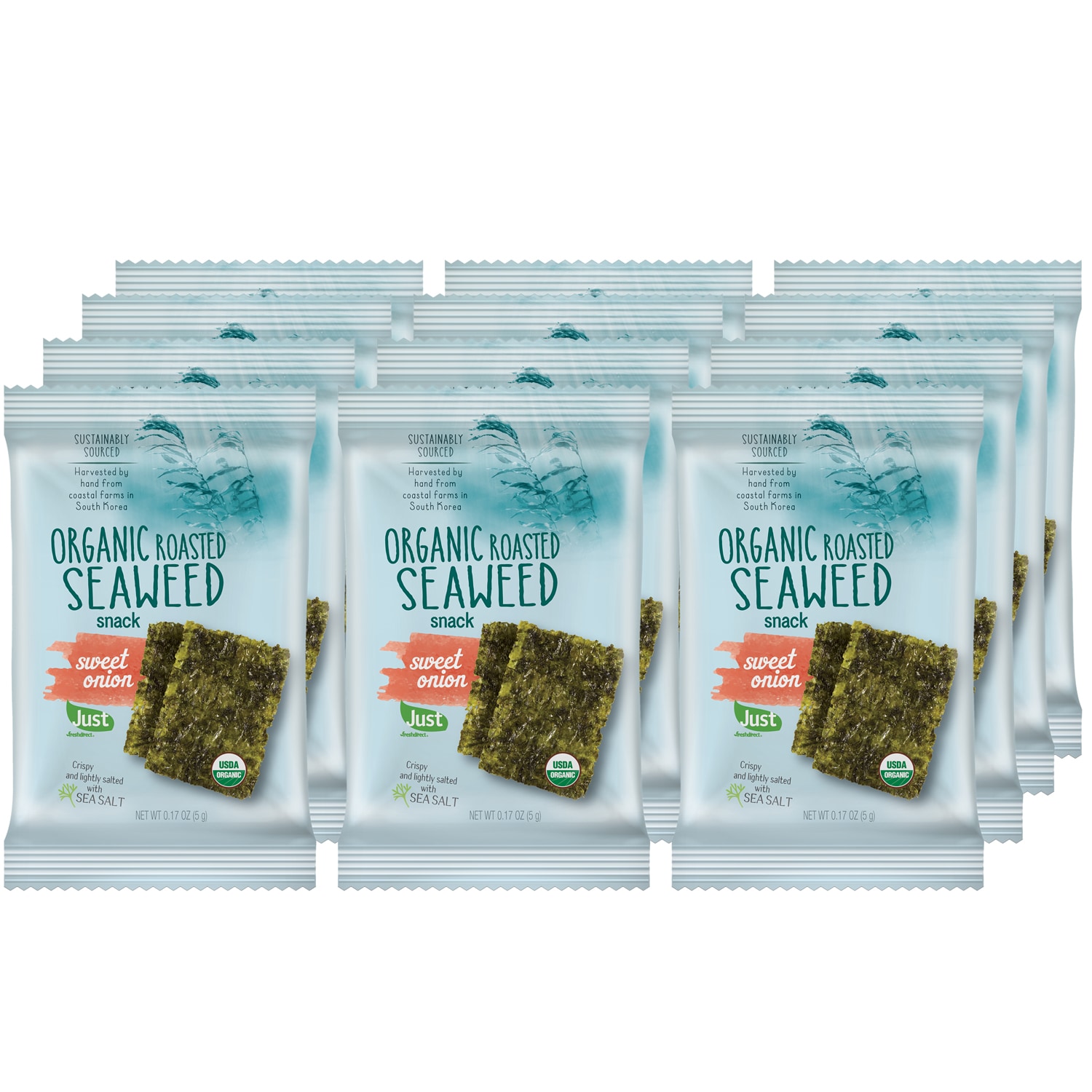 Just FreshDirect Organic Roasted Seaweed Snack, Sweet Onion