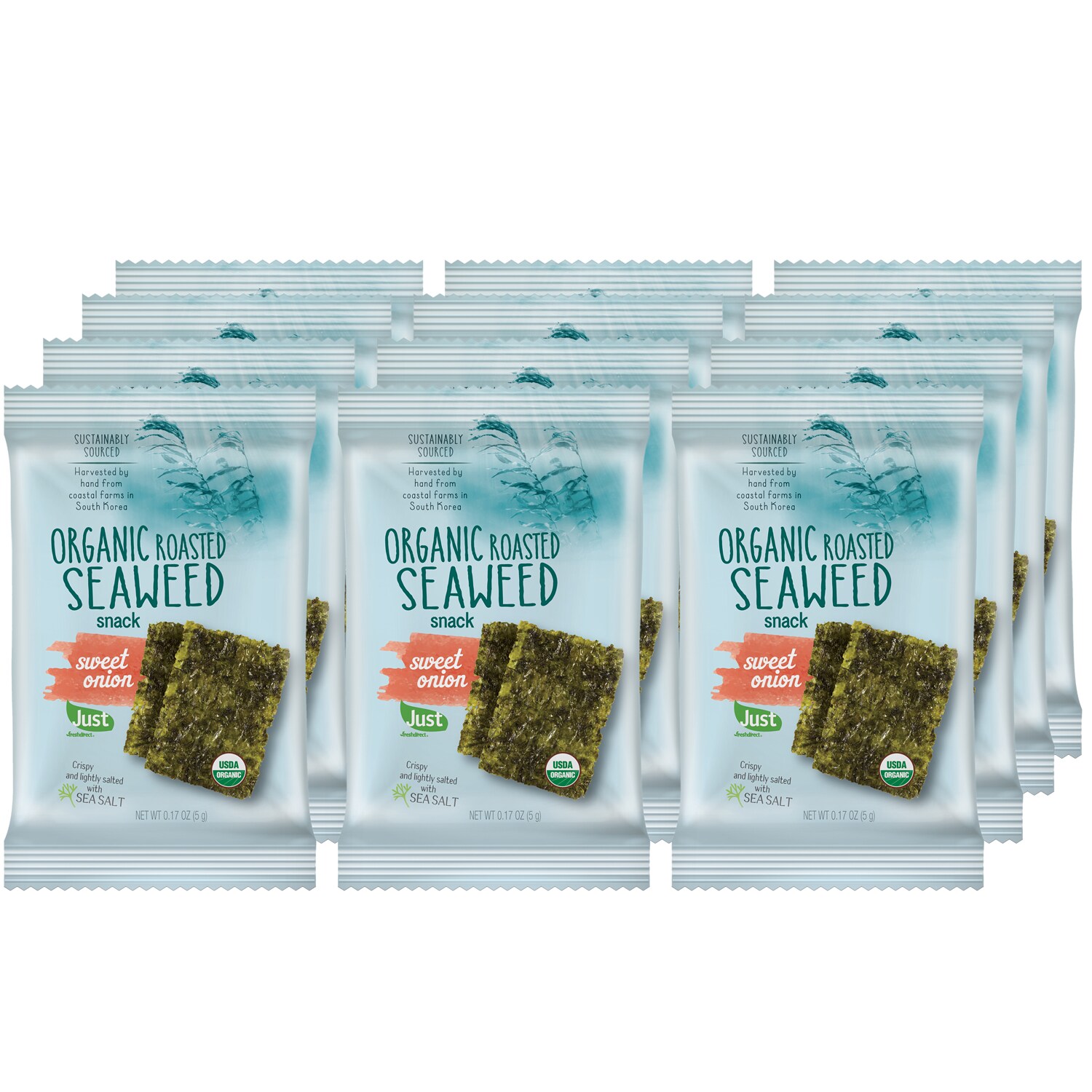 Just FreshDirect Organic Roasted Seaweed Snack, Sweet Onion
