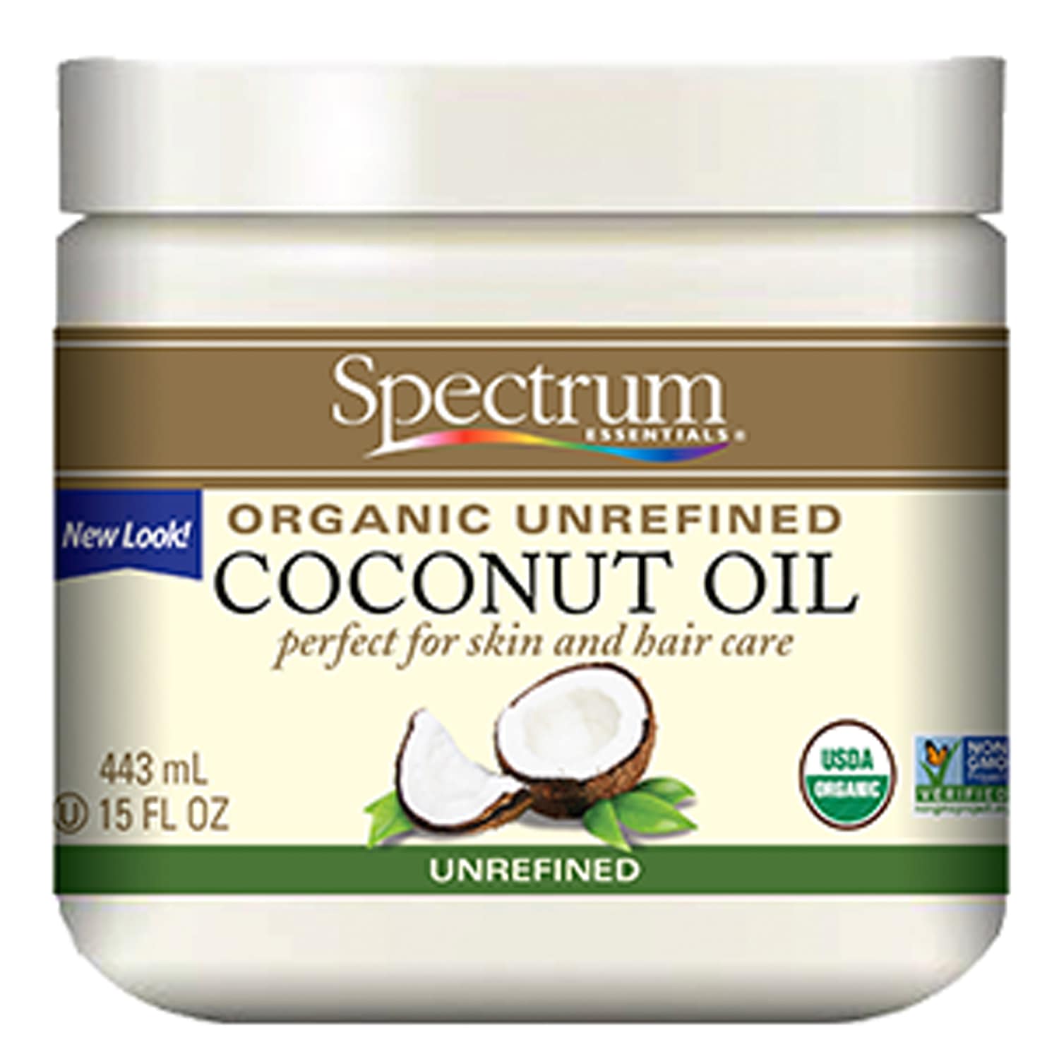 Spectrum Organic Coconut Oil, Unrefined - For Hair and Body