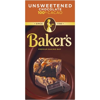 Baker's Unsweetened Baking Chocolate Bars