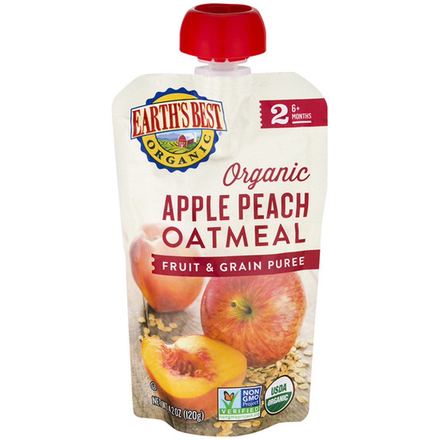 Earth's Best Stage 3 Fruit and Grain Pouch, Apple Peach Oatmeal