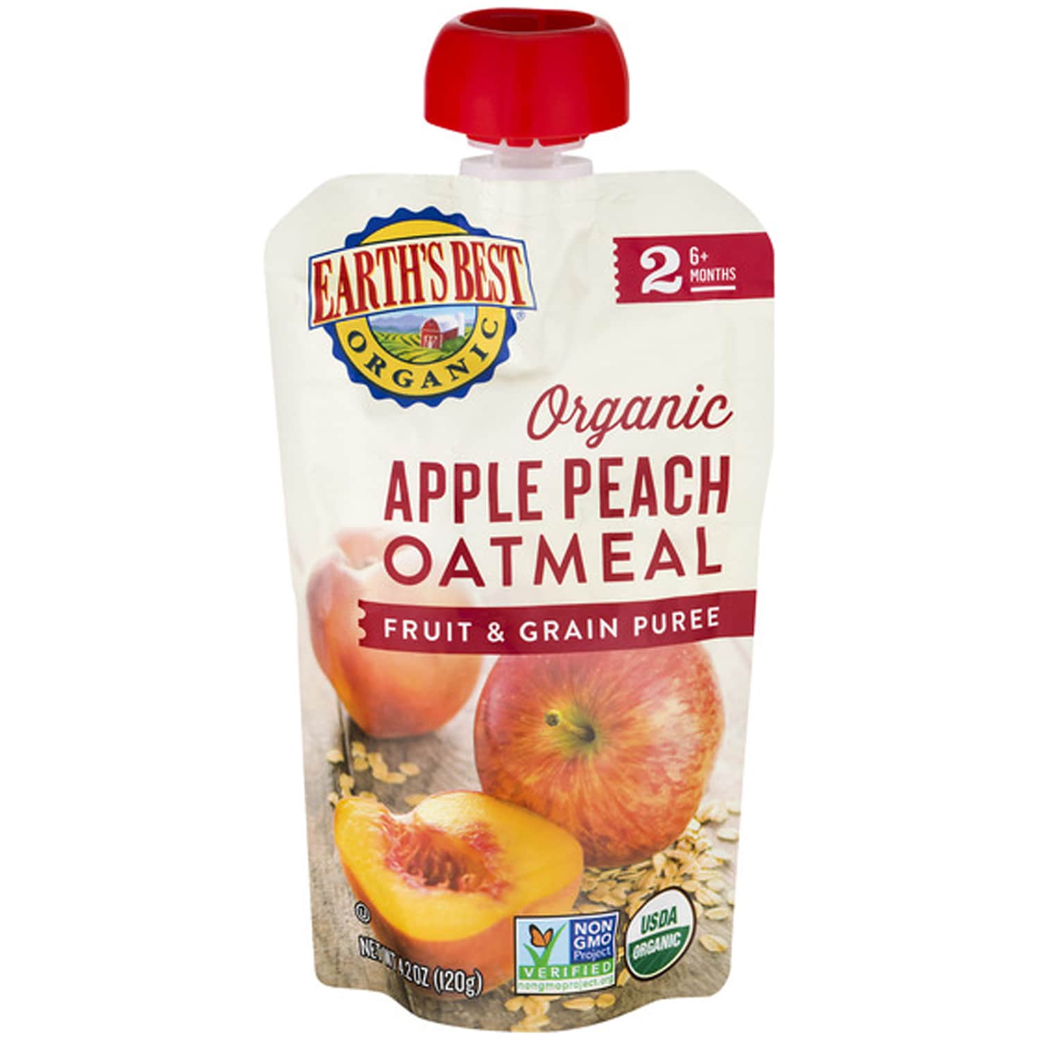 Earth's Best Stage 3 Fruit and Grain Pouch, Apple Peach Oatmeal