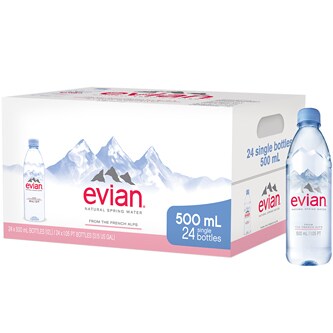 Evian Natural Spring Water, Easy-to-Carry Pack, Plastic Bottles