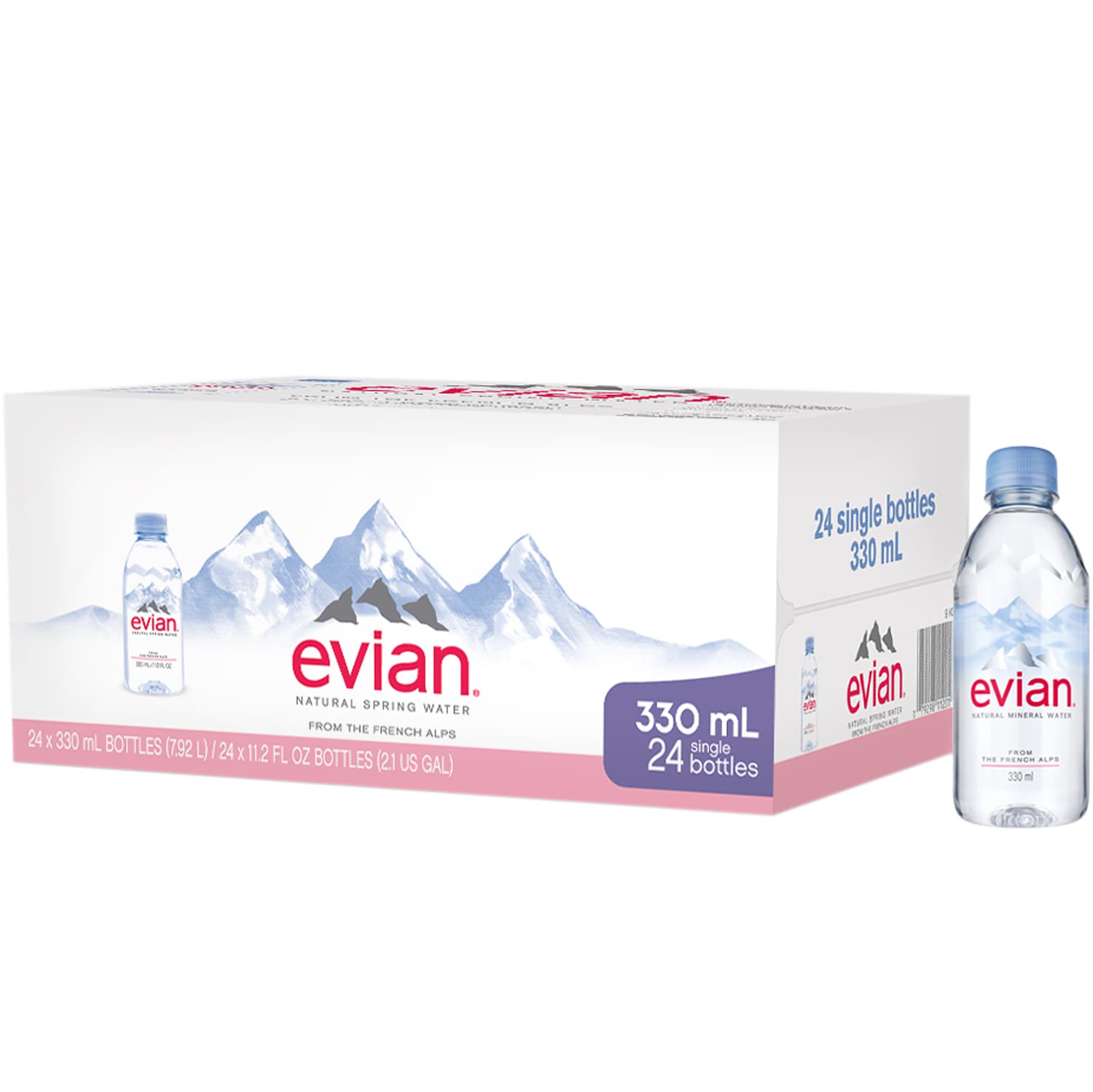 Evian Les Petits Natural Spring Water, Plastic Bottles
