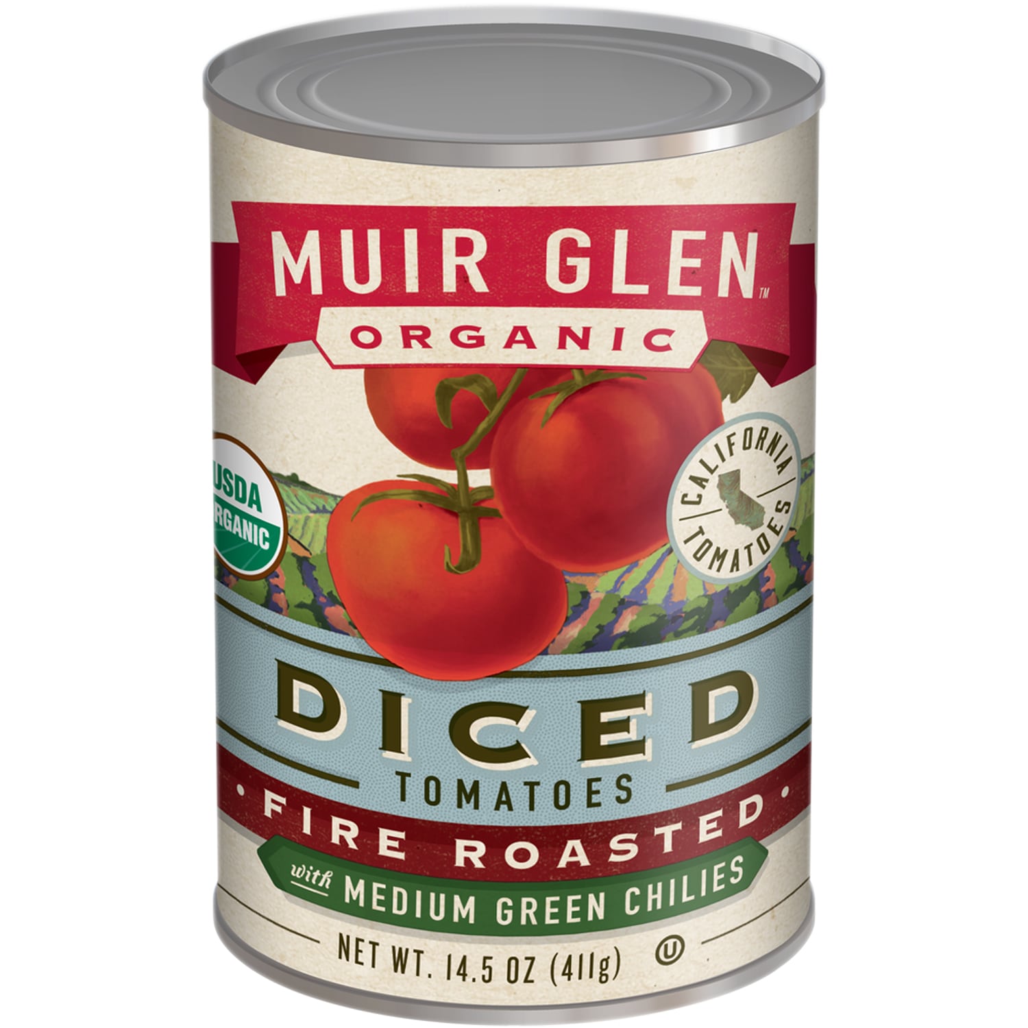 Muir Glen Organic Fire Roasted Diced Tomatoes with Medium Green Chilies