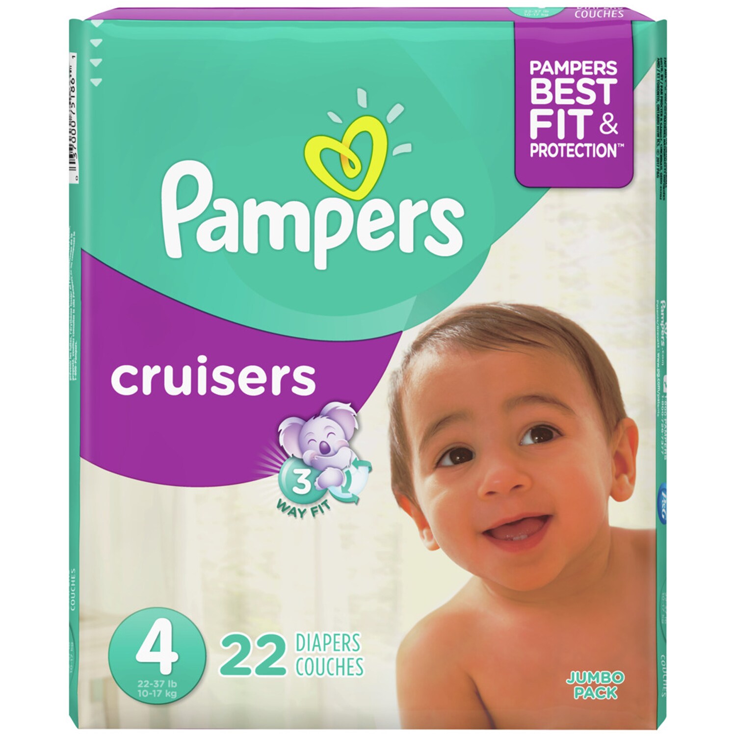 Pampers Cruisers Diapers, Size 4, 22-37lb