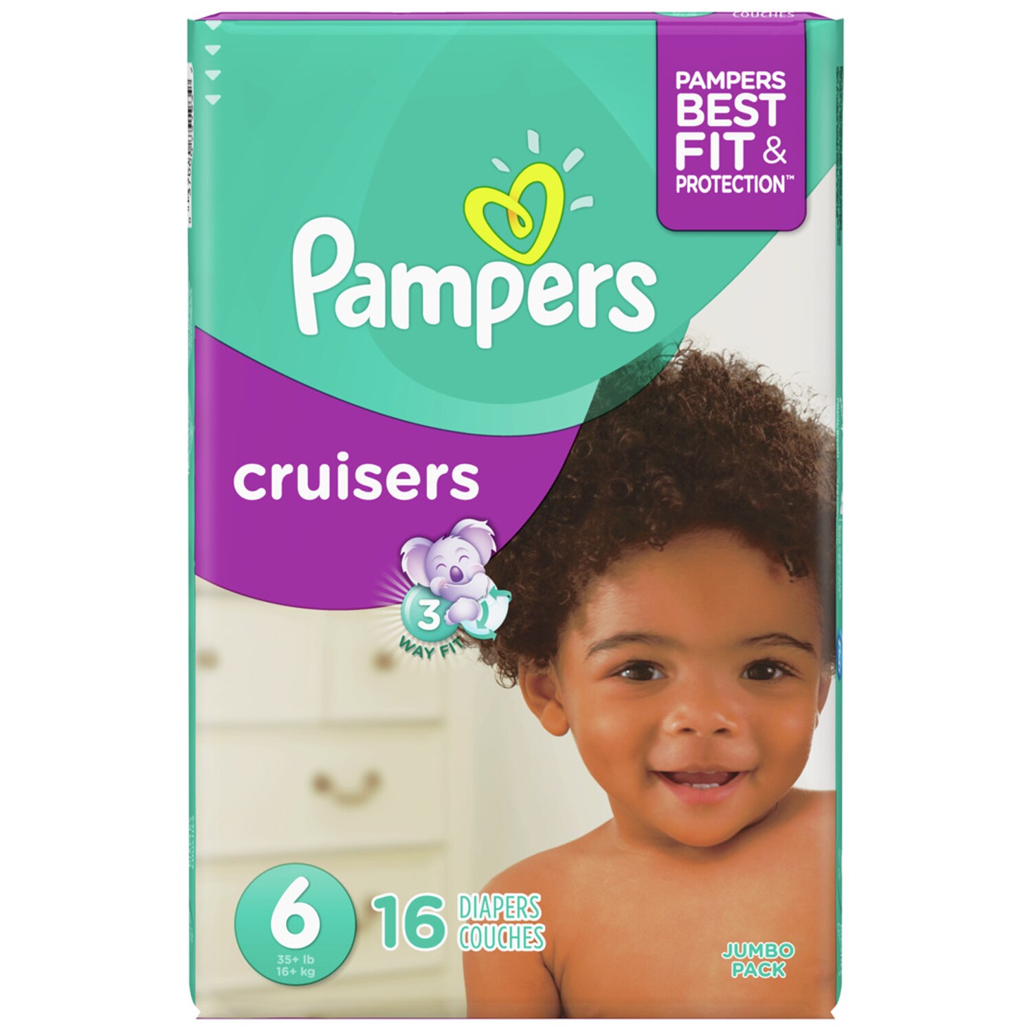 Pampers Cruisers Diapers, Size 6, 35lb+