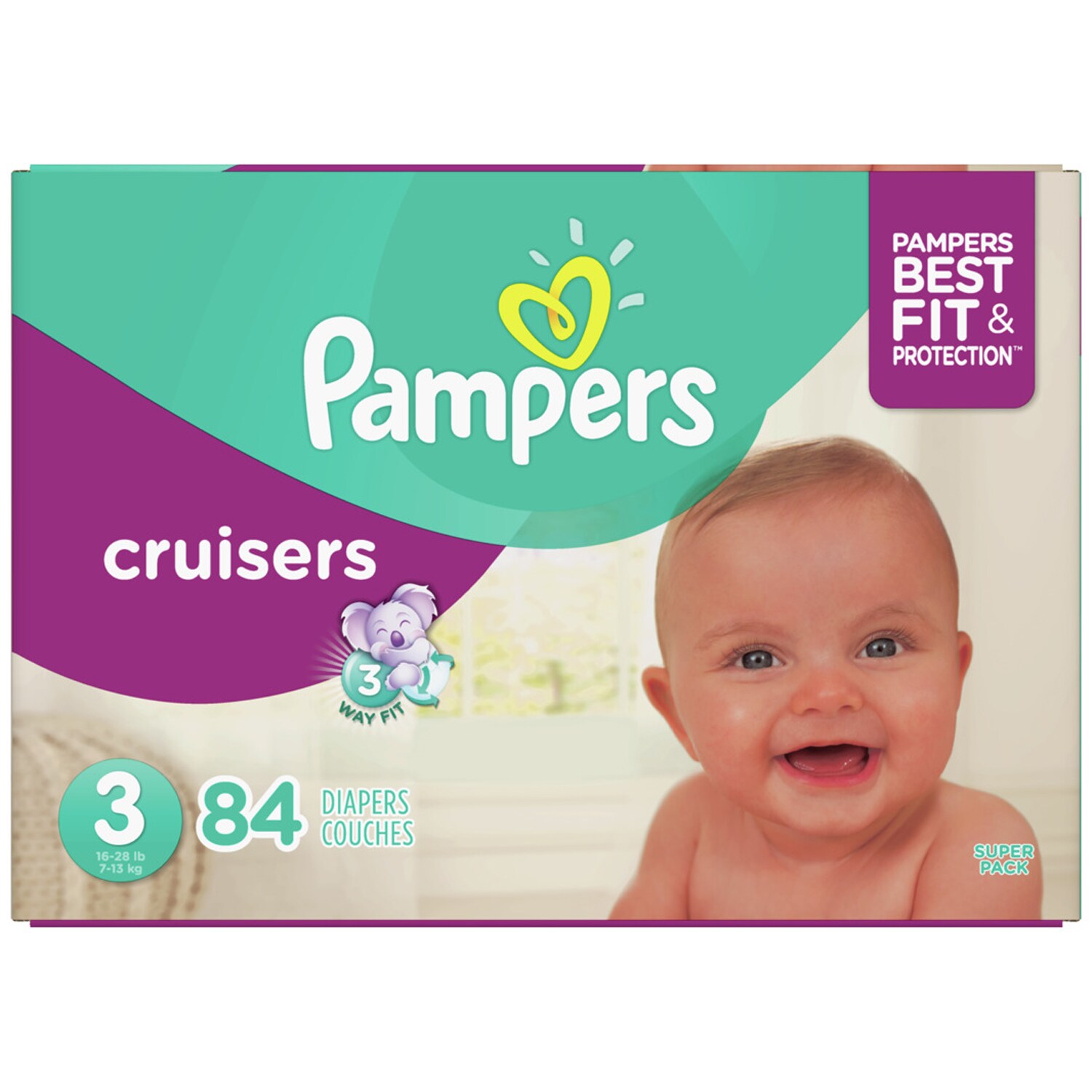 Pampers Cruisers Diapers, Size 3, 16-28lb