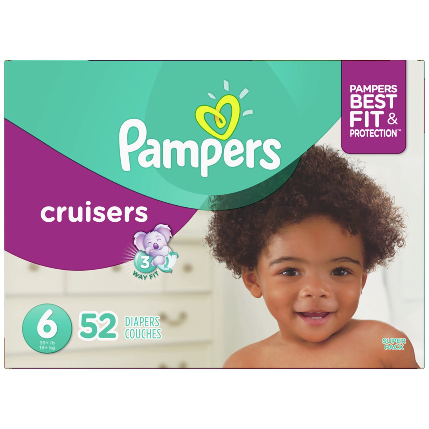 Pampers Cruisers Diapers, Size 6, 35+ lb