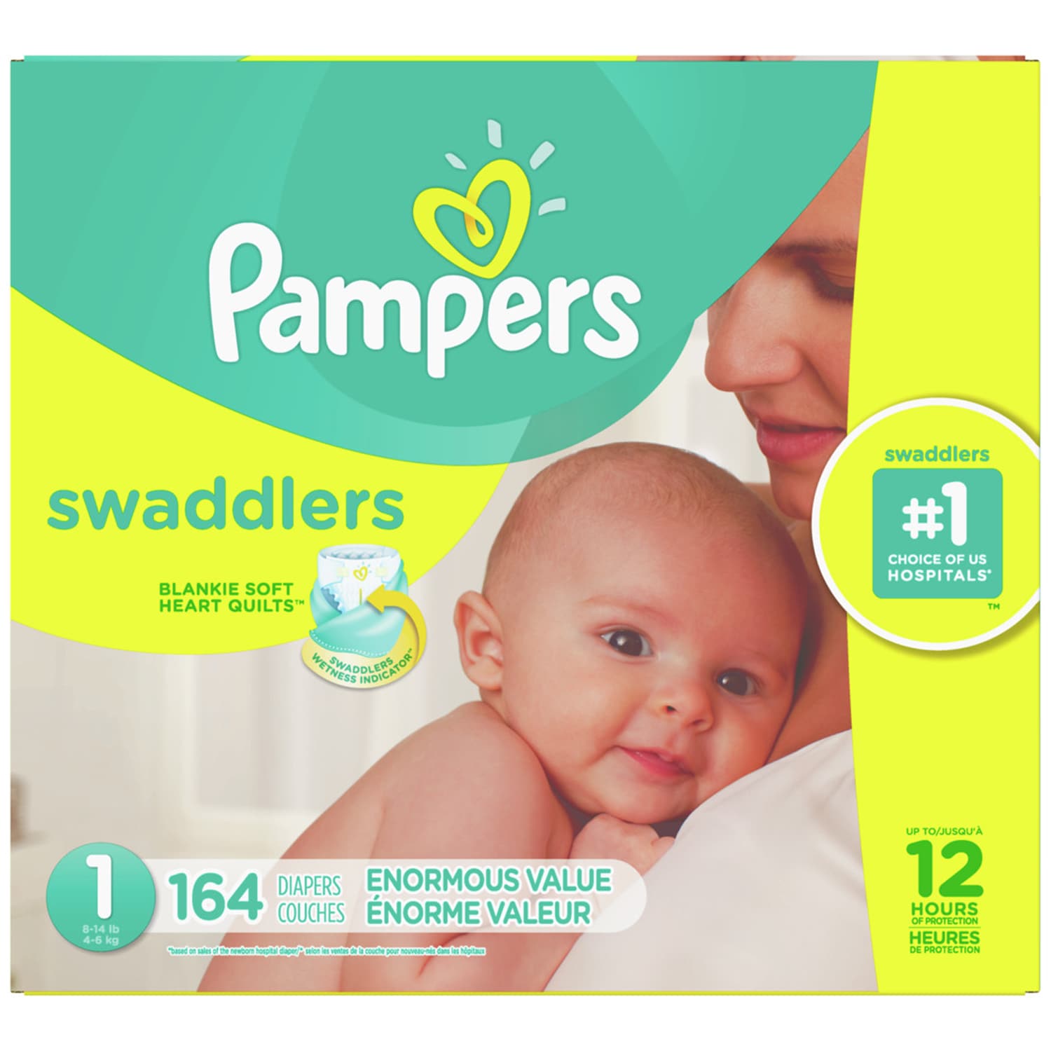 Pampers Swaddlers Diapers, Size 1, 8-14lb