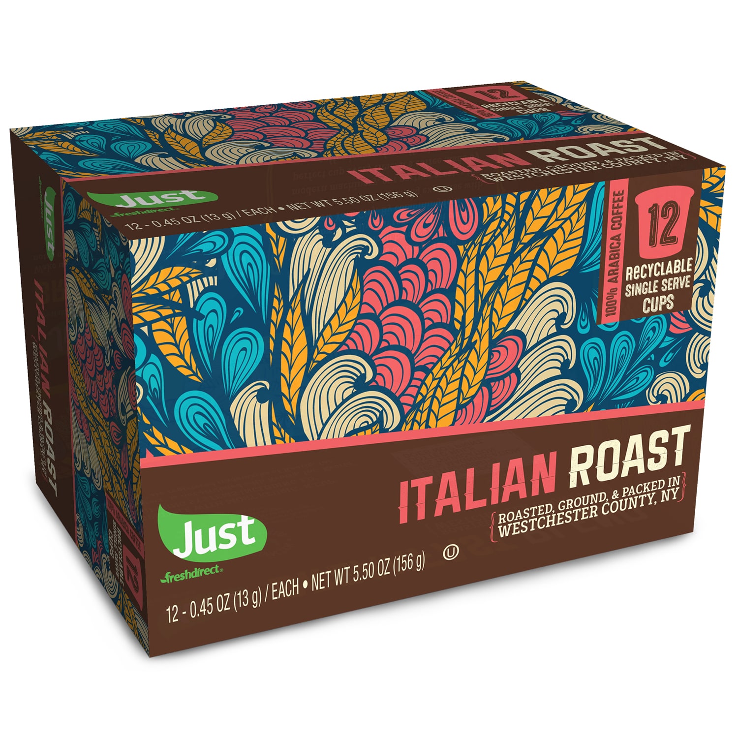 Just FreshDirect Locally Roasted Single Serve Coffee Pods, Italian Roast
