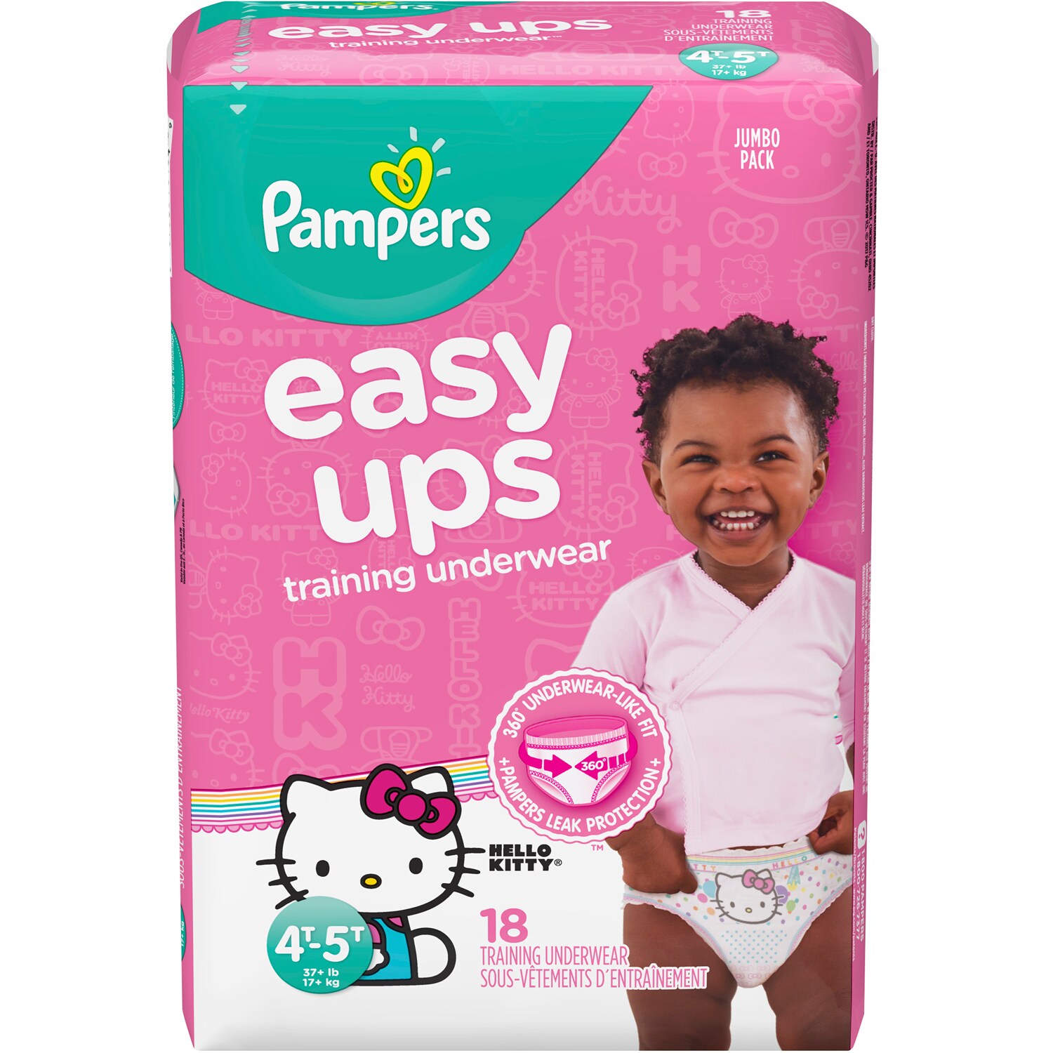 Pampers Easy Ups Training Underwear, Size 4T-5T, Girls