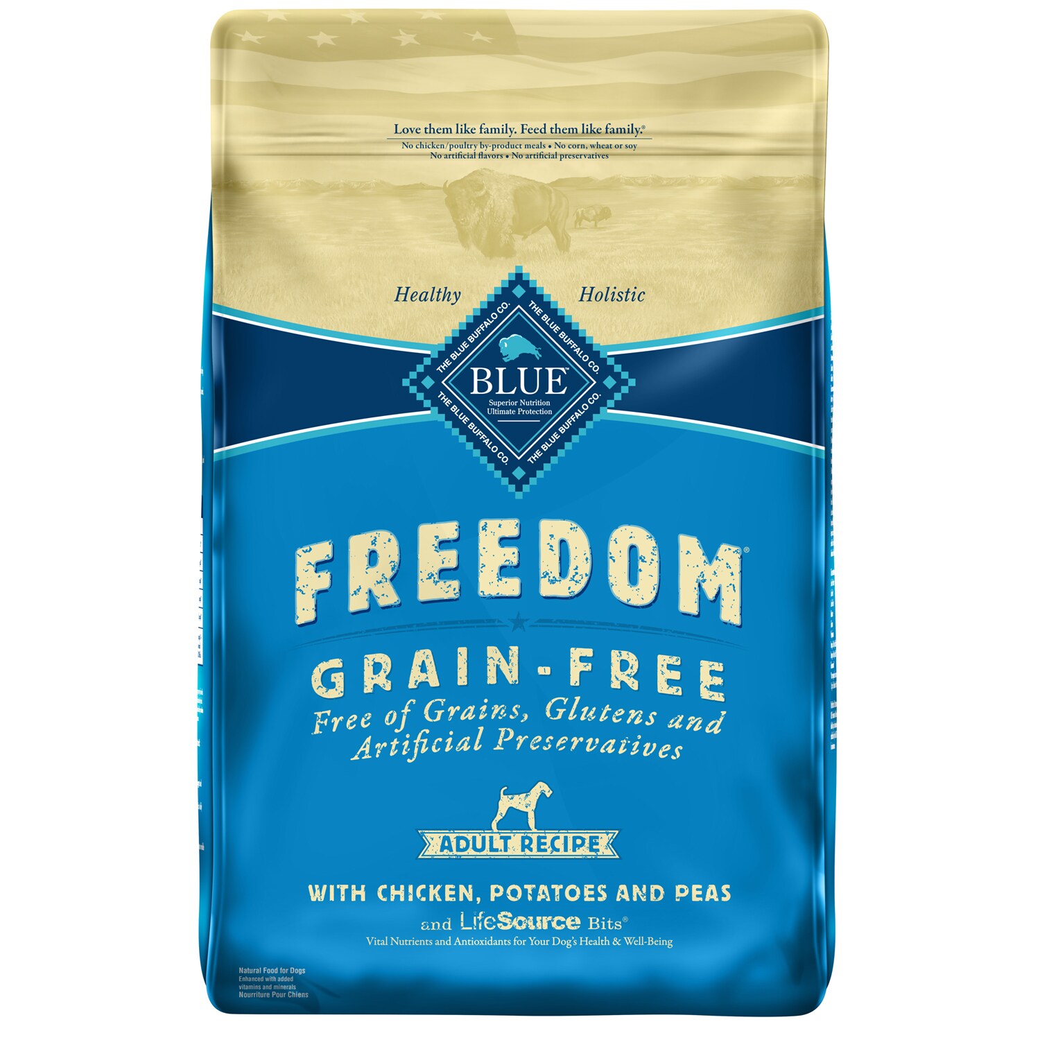 Blue Buffalo Freedom Grain-Free Adult Dog Food, Chicken with Potatoes and Peas Recipe
