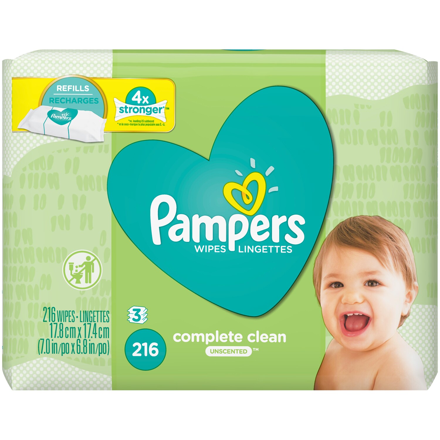 Pampers Complete Clean Baby Wipes Refills, Unscented