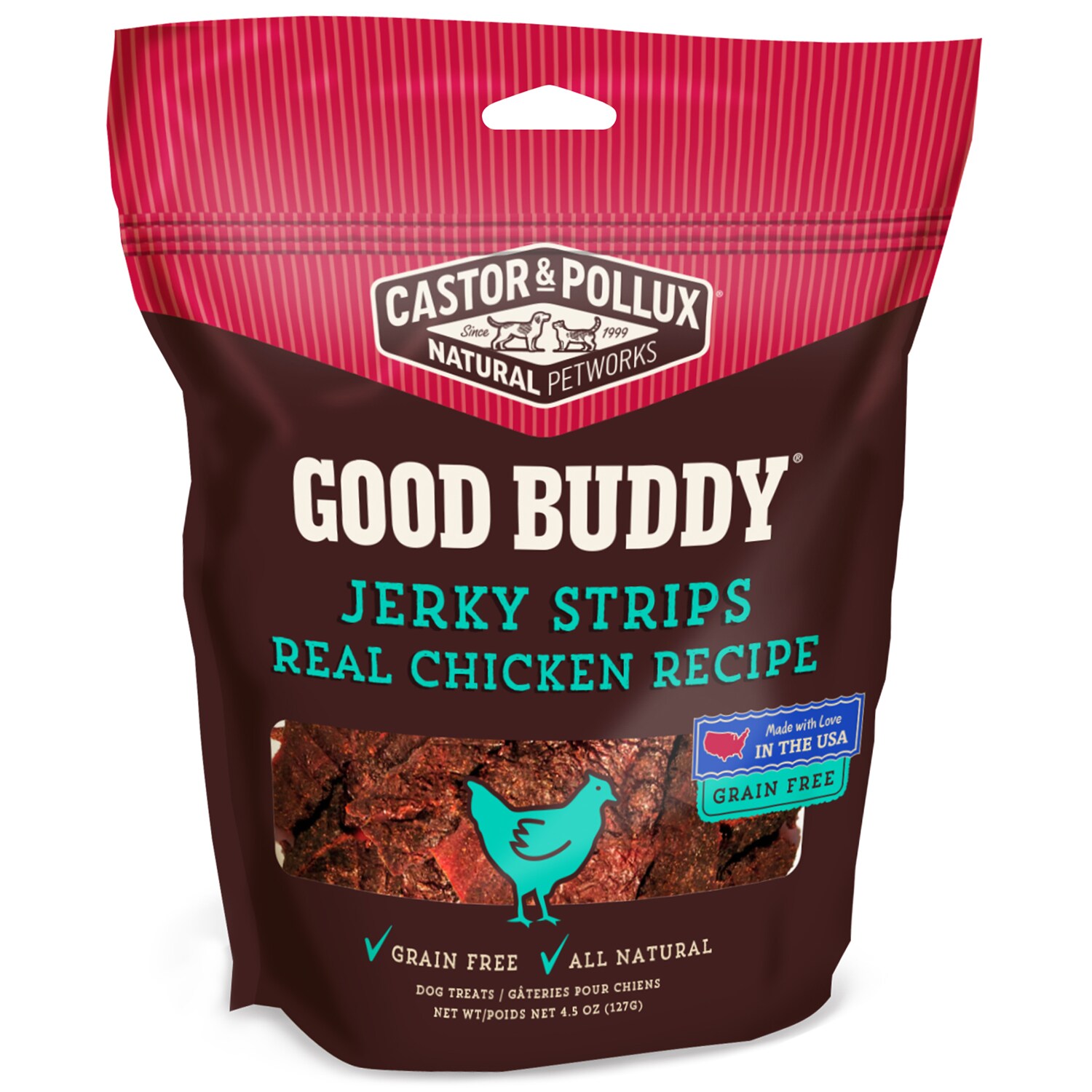 Castor & Pollux Good Buddy Jerky Dog Strips, Real Chicken Recipe