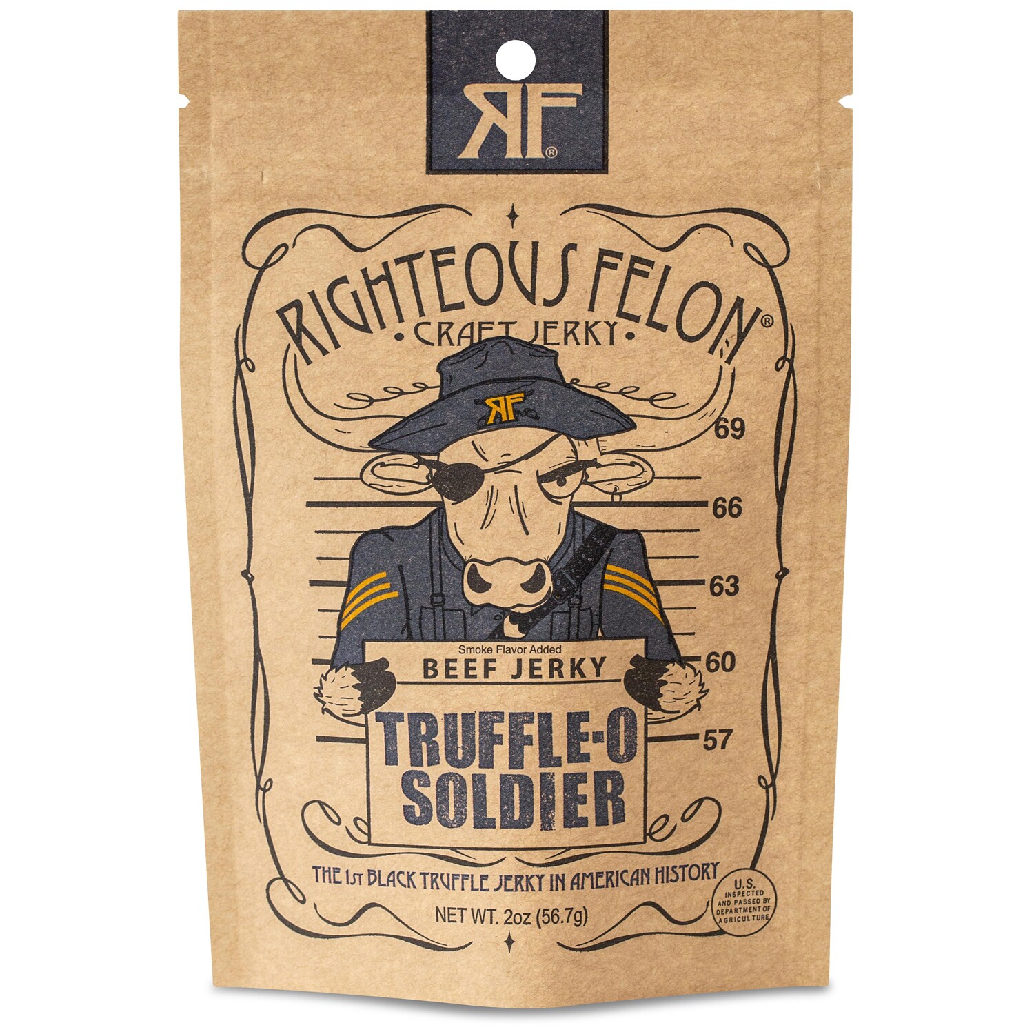 Righteous Felon Beef Jerky, Truffle-O Soldier