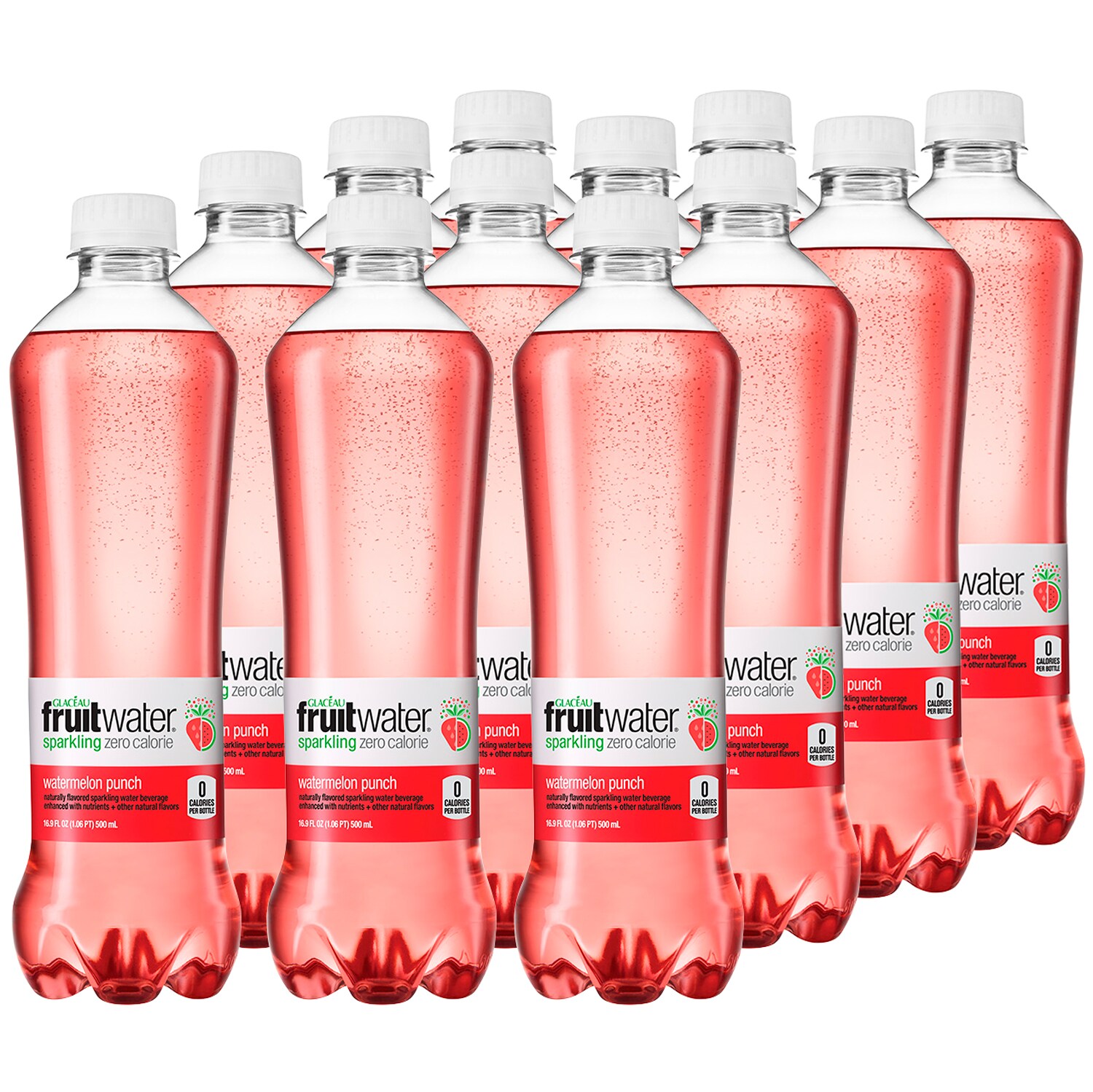 Glacéau Fruitwater Sparkling Zero Calorie, Watermelon Punch, Plastic Bottles