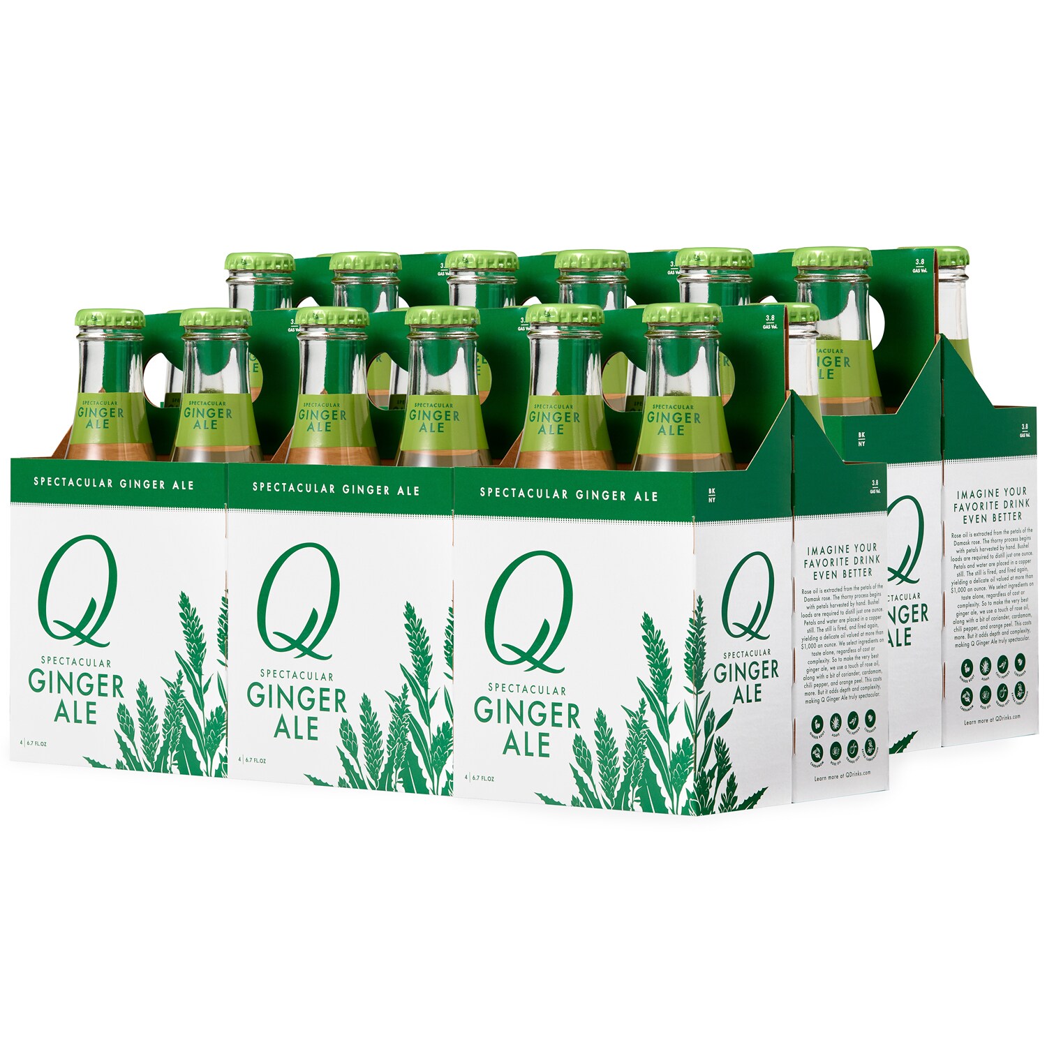 Q Ginger, A Spectacular Ginger Ale, Glass Bottles