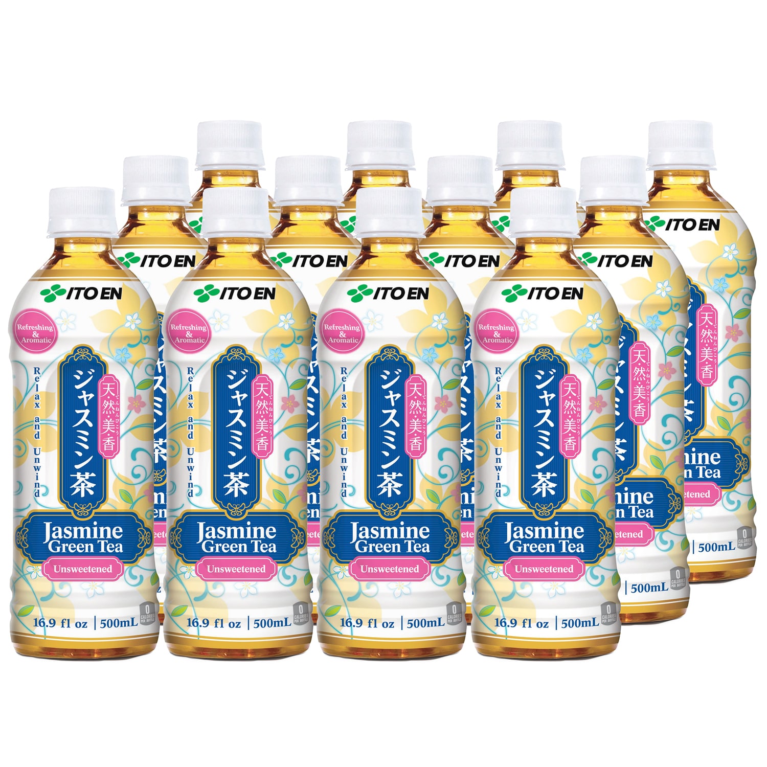 Ito En Jasmine Green Tea, Unsweetened, Plastic Bottles