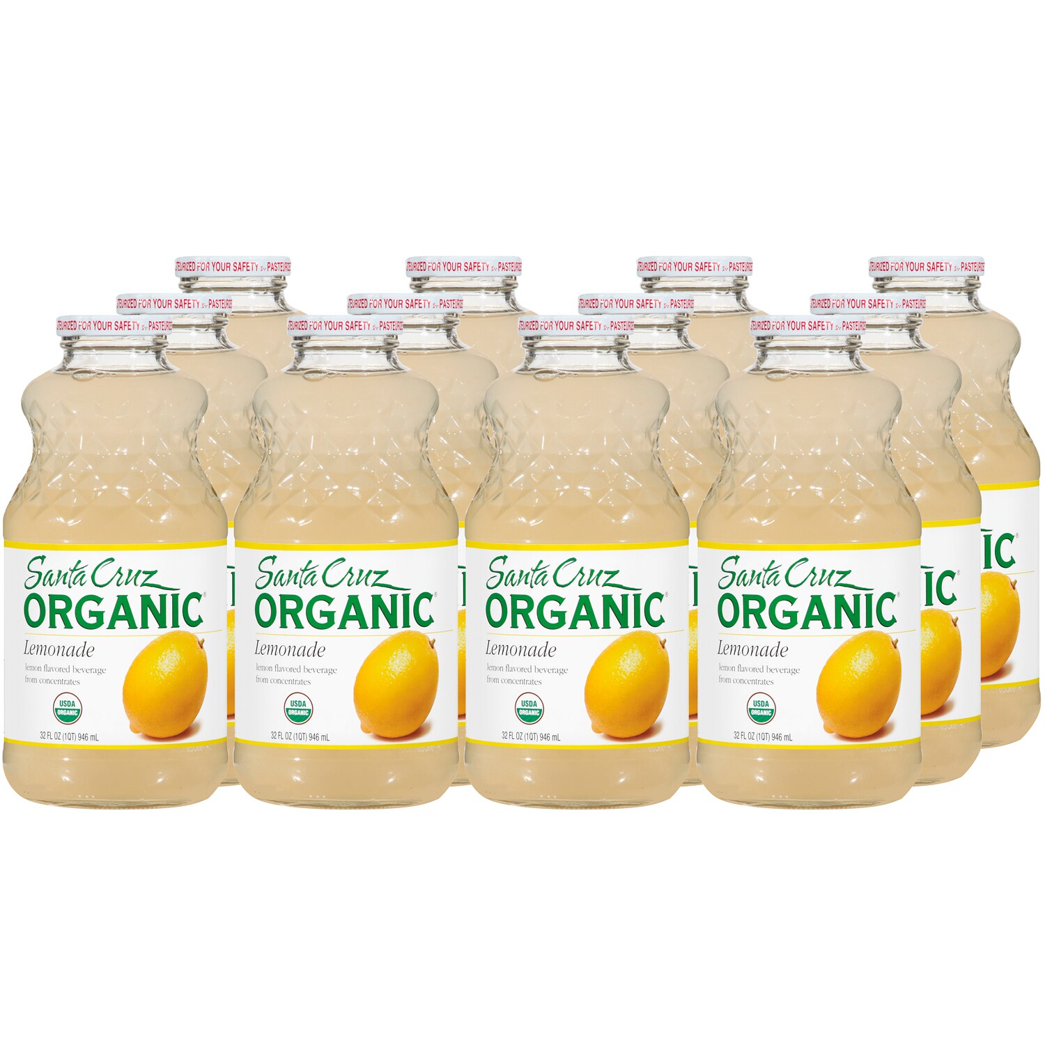 Santa Cruz Organic Lemonade, Glass Bottles