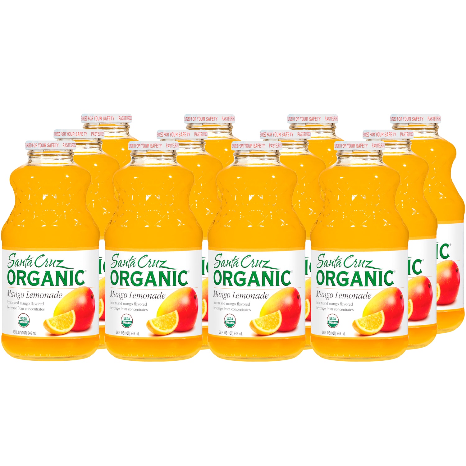 Santa Cruz Organic Mango Lemonade, Glass Bottles