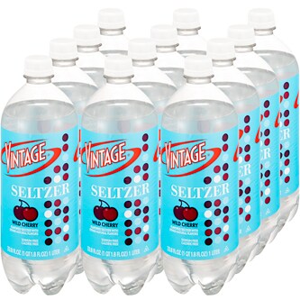 Vintage Seltzer, Wild Cherry, Plastic Bottles