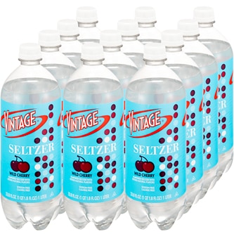 Vintage Seltzer, Wild Cherry, Plastic Bottles